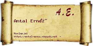 Antal Ernő névjegykártya